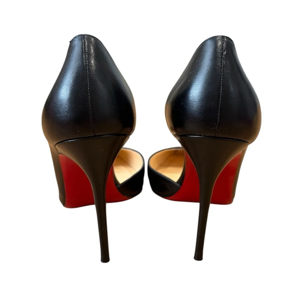 Christian Louboutin Iriza 100 Black Leather pointed Pumps